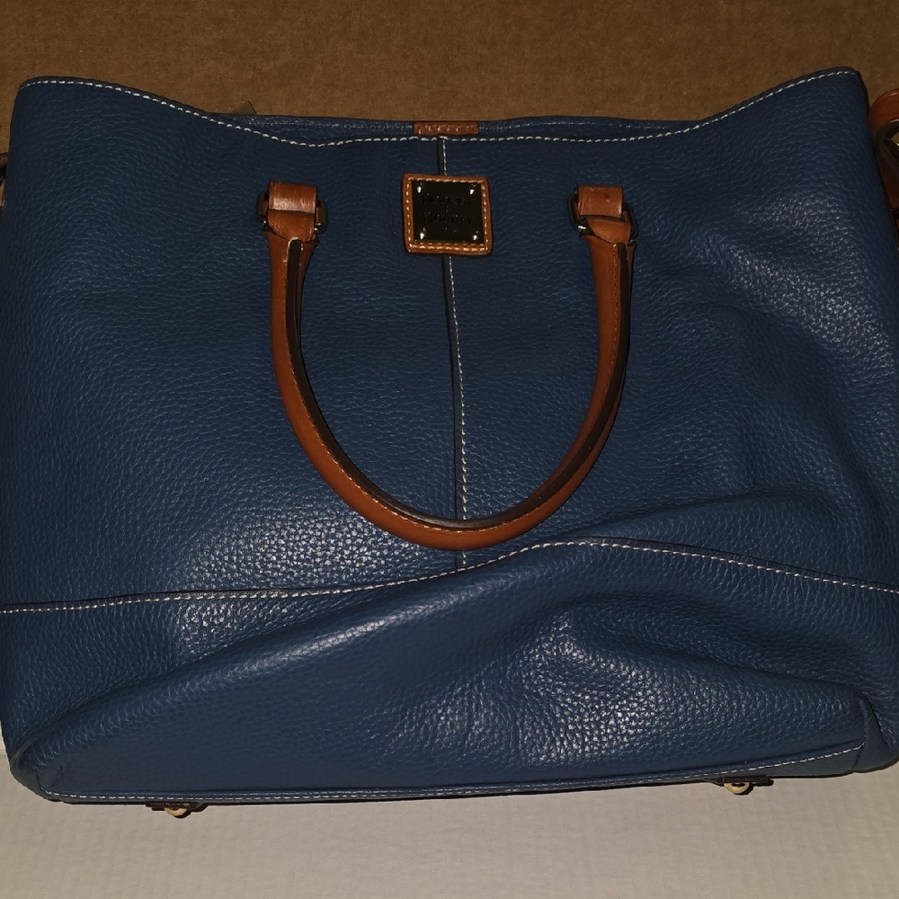 Dooney & Bourke Blue Tote with Brown Accents